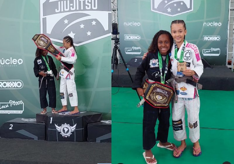 A campeã de jiu-jitsu Gabriela Lacerda Yamaguchi, viu que Alana, mesmo sem condições, enfrentou o tatame e não pensou duas vezes em dividir o cinturão com a atleta. - Fotos: reprodução / Instagram @gabiyamaguchi.bjj
