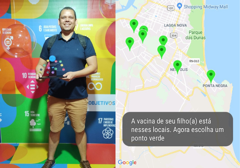 Felipe criou um app que ajuda a população a achar o posto do SUS que tem as vacinas desejadas. Nada de viagem perdida. - Fotos: arquivo pessoal/divulgação