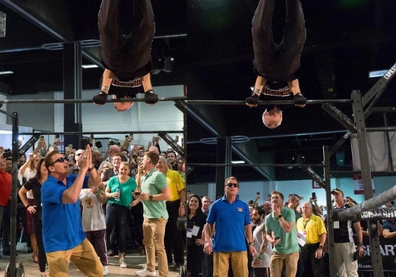 O idoso é um sucesso nas redes com manobras de calistenia e barra. - Foto: reprodução Instagram