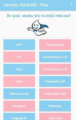 O aplicativo ajuda famílias a encontrarem o posto de vacina certo. - Foto: divulgação
