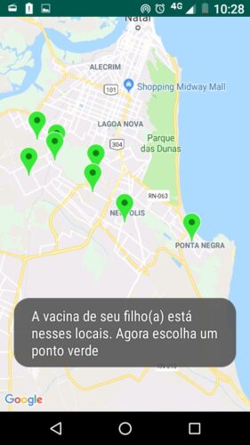 Após escolher a vacina desejada, é possível ver em quais postos do SUS ela está disponível - Foto: divulgação