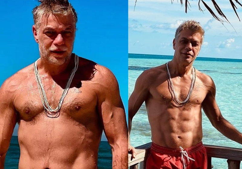 Aos 52 anos, Fábio Assunção apareceu com o abdõmen definido nas redes, resultado de dieta rigorosa e muito exercício. - Foto: Reprodução/@fabioassuncaooficial.