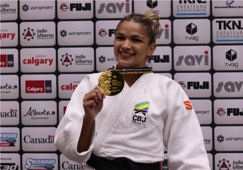 A judoca Larissa Pimenta continua fazendo história, dessa vez ela se tornou tetracampeã Pan-Americana. - Foto: Reprodução/Lara Monsores (CBJ).