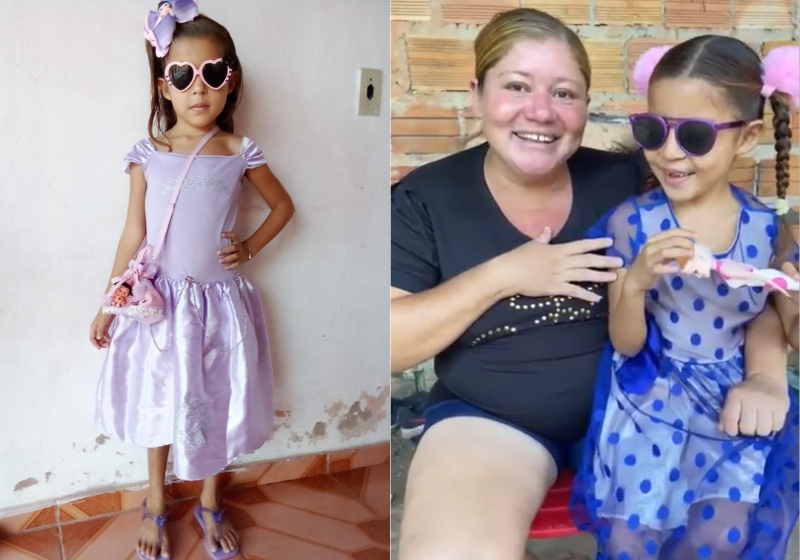 A menina esperava há dois anos na fila dos SUS por uma cirurgia de catarata e ganhou vaquinha para ajudar no processo. Agora a meta é comprar uma casa para a família. - Foto: reprodução Só Vaquinha Boa.