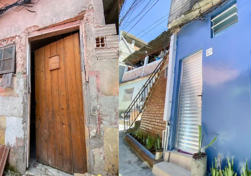 A arquiteta Ester fez a reforma na minicasa e deixou a fachada incrível! Foto: Reprodução/Celso Tavares (G1).