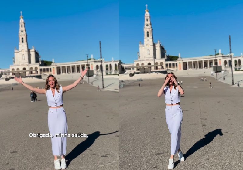 A apresentadora Ana Furtado, curada do câncer de mama, foi ao Santuário de Fátima, em Portugal, para agradecer. - Fotos: reprodução / Instagram @aanafurtado