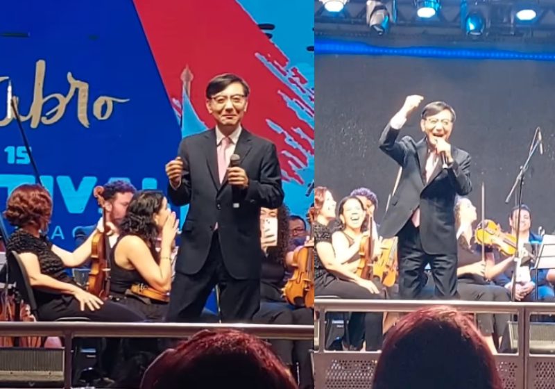 A apresentação foi tão incrível que o grupo Raça Negra compartilhou o vídeo do embaixador da Coreia do Sul cantando "Cheia de Manias"- Foto: reprodução / Instagram @racanegra