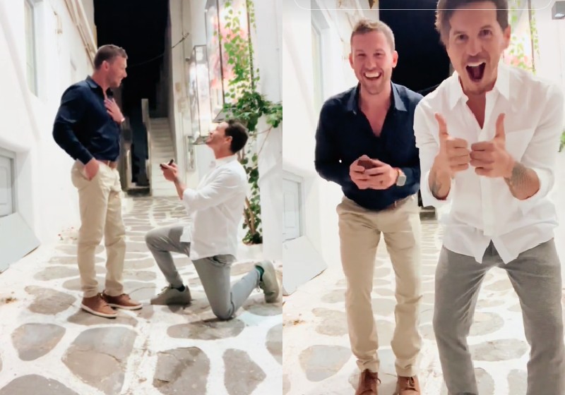 O pedido de casamento original, durante a trend em vários países, emocionou internautas. O noivo disse sim! - Fotos: reprodução / TikTok @fernand0miro