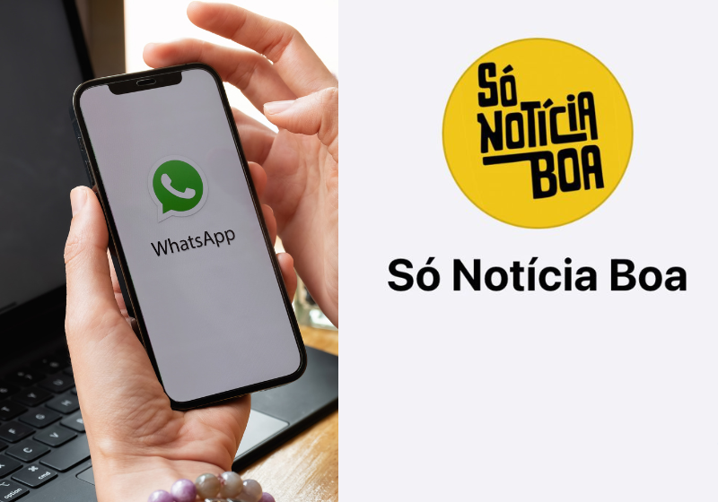 O recurso Canais do WhatsApp, lançado há 1 mês, ganhou noticia boa. Só Notícia Boa. - Foto: reprodução Canva e WhatsApp