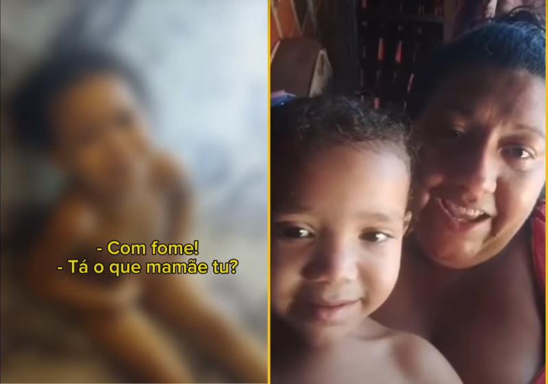 As irmãs foram filmadas chorando de fome, em Fortaleza, no Ceará. - Foto: reprodução SNB
