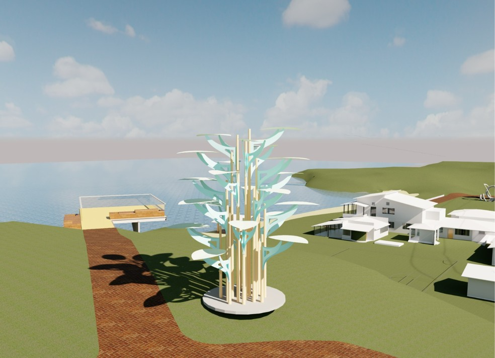 A árvore tem 6 metros de altura e vai abaster todo o complexo onde será instalada. Foto: Reprodução/CPID.