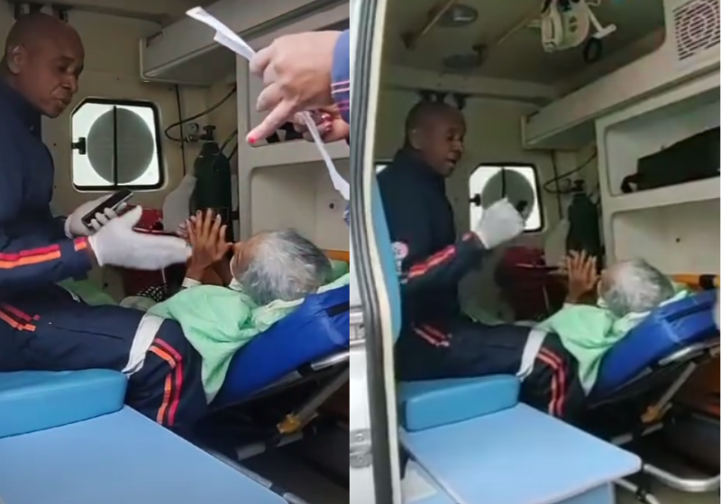 Quando o socorrista do Samu começou a cantar, a idosa reagiu e até bateu palmas. Foto: reprodução/Instagram @josevaldejesus4