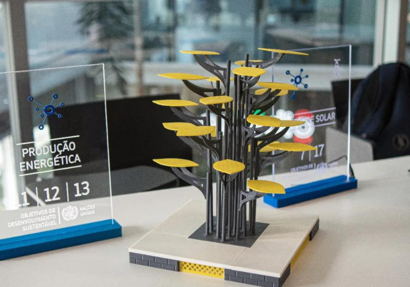A árvore solar desenvolvida por pesquisadores do ES pode gerar três vezes mais kWH/m² do que os painéis solares convencionais. - Foto: Reprodução/CPID