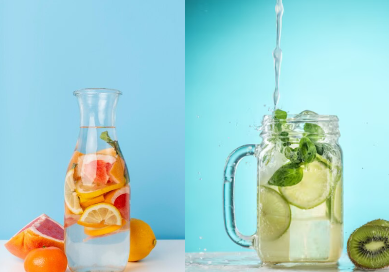 Outra dica é saborizar a água com frutas frescas. Fica uma delícia! Foto: Reprodução/Freepik.