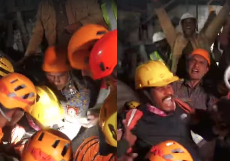 Os trabalhadores resgatados do túnel que desabou na Índia, foram hospitalizados e passam bem. - Fotos: reprodução Facebook / Uttarakhand DIPR