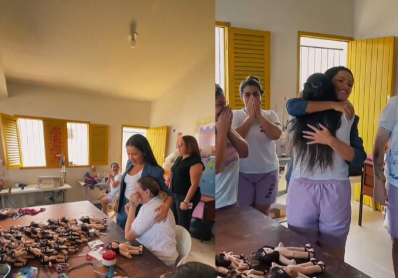 Juliette visitou o projeto de ressocialização das detentas e emocionou as profissionais. Foto: Instagram/@castelodebonecasjuliamaranhao.