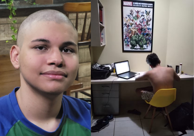 Com apenas 18 anos, o menino foi aprovado no vestibular do ITA e vai cursar Engenharia de Computação. Foto: Arquivo pessoal.