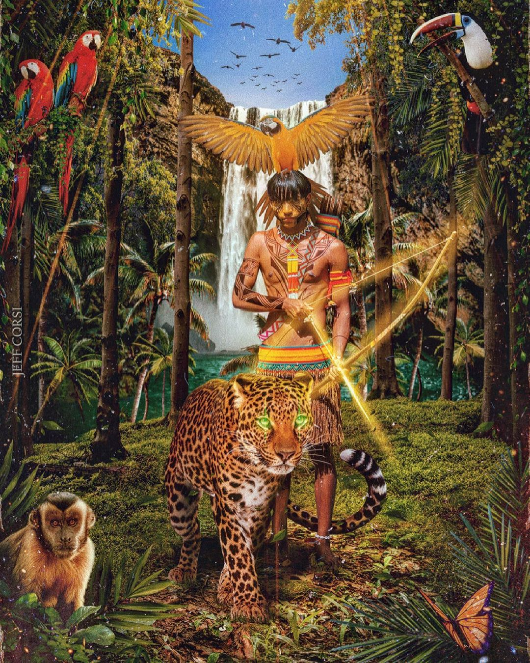 Noah Alef sempre exalta as raízes indígenas e faz questão de se posicionar sobre os direitos dos indígenas. Foto: Reprodução/Instagram.