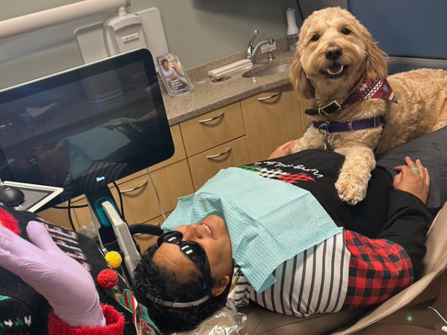 Pacientes ansiosos encontram alívio no consultório com a presença do Ollie, um adorável AUxiliar de quatro patas. - Foto: reprodução/ Arquivo pessoal
