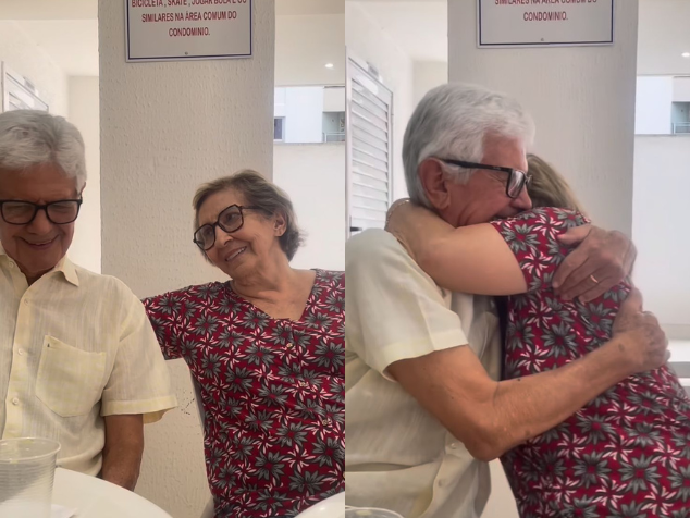 São 56 anos juntos e essa idosa de 80 anos se declara para o marido: "não posso viver sem o seu afago, sem o seu calor, sem o seu olhar". - Foto: reprodução/Instagram @marciambarros