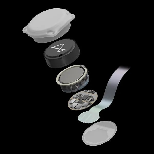 As camadas do chip cerebral da Neuralink. - Foto: Divulgação / Neuralink