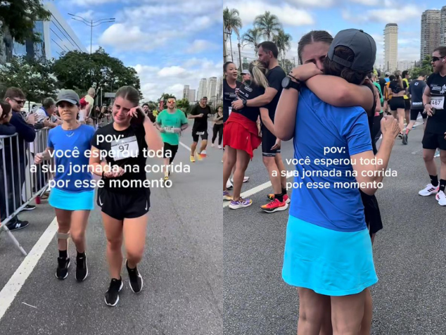 Elas ganharam na vida! Apaixonadas por corrida, Luciana, que teve AVC, cruzou a linha de chegada com a filha e emocionaram internautas. - Foto: reprodução/@analurigue