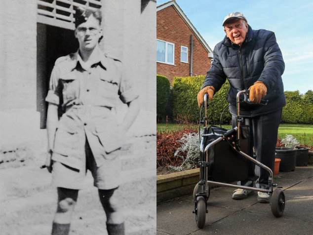 À esquerda o cabo Jones durante a 2ª Guerra Mundial. - Foto: reprodução/SWNS 