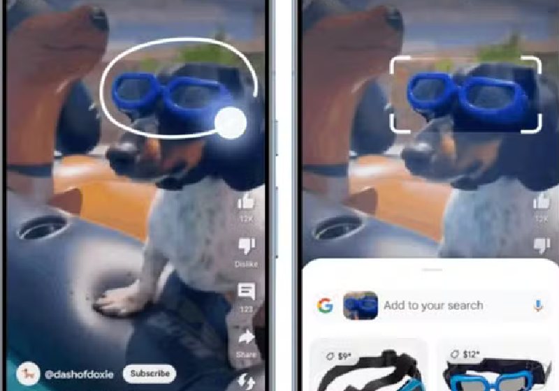 Google-Suche mit künstlicher Intelligenz;  Kreisen Sie einfach das Objekt im Foto mit Ihrem Finger ein