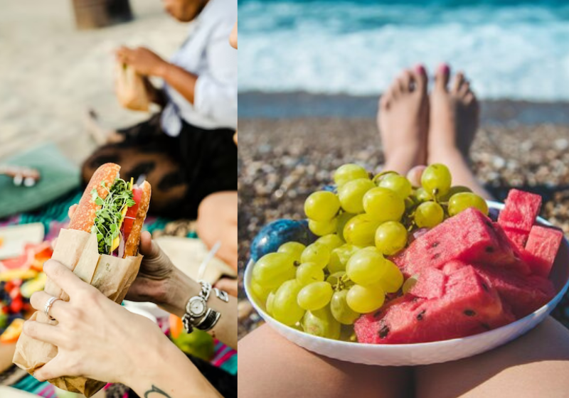 Segundo a nutricionista, alimentos como sanduíches caseiros e frutas são boas opções para o lanche na praia. Foto: Freepik.