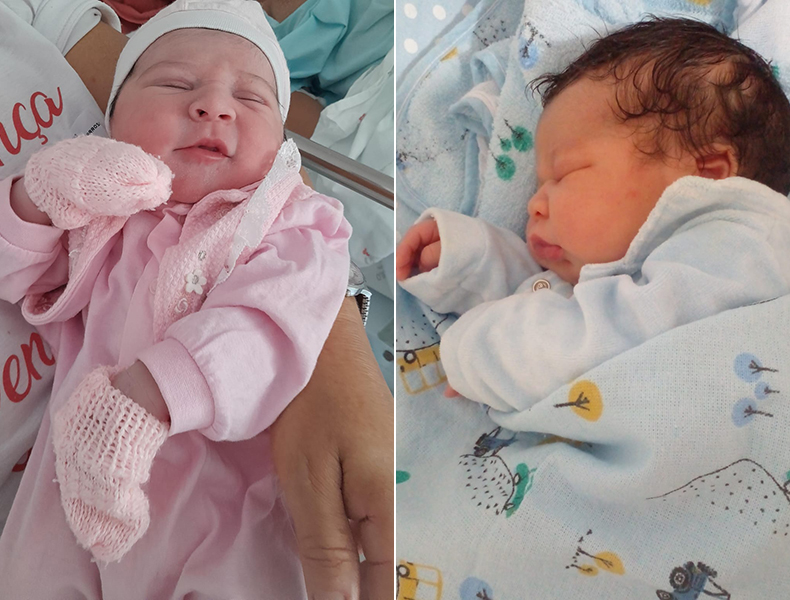 Os dois bebês nasceram saudáveis e já estão em casa. Olha que gracinha! Foto: Arquivo pessoal.