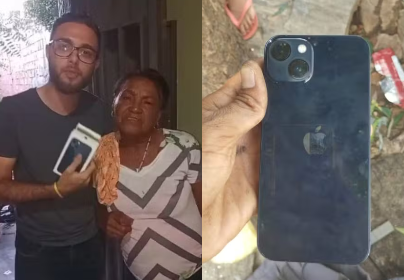 Tentaram fazer Dona Maria vender o iPhone, mas a gari recusou as ofertas e conseguiu devolver o aparelho ao dono. - Foto: reprodução/arquivo pessoal