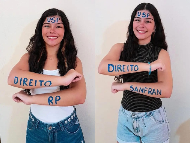 As gêmeas Larissa e Luana, 18 anos, aprovadas em Direito na USP pelo Provão Paulista começam a faculdade neste semestre. - Foto: reprodução/Arquivo pessoal