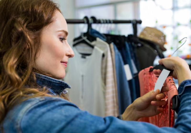 Olhar as etiquetas das peças também pode ajudar. Procure por misturas de materiais sintéticos e orgânicos. Foto: Freepik.