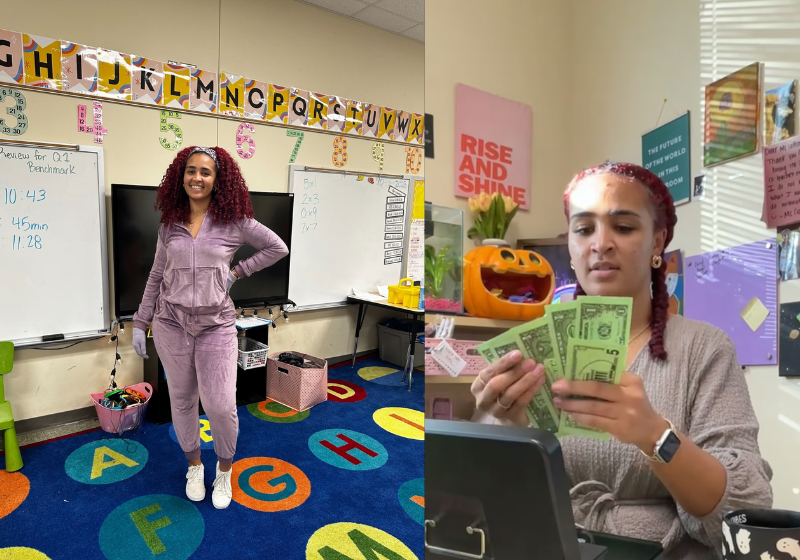 A professora de matemática, Shelby Lattimore, criou um método de economia doméstica dentro da sala de aula com emprego, aluguel e contas para os alunos pagarem e agora eles estão adorando estudar. - Foto: Shelby Lattimore.