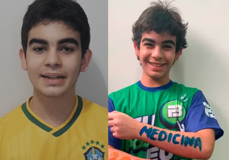 Caio é um verdadeiro gênio e colheu os frutos dos estudos, ele ganhou o prêmio de ouro em uma competição internacional! Foto: Arquivo pessoal.