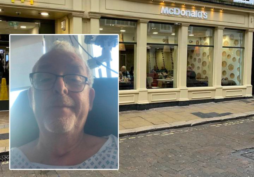  Depois que recebeu alta, Paul Myers voltou ao restaurante de fast food para agradecer os funcionários. - Foto: reprodução/Sunny Skyz. 