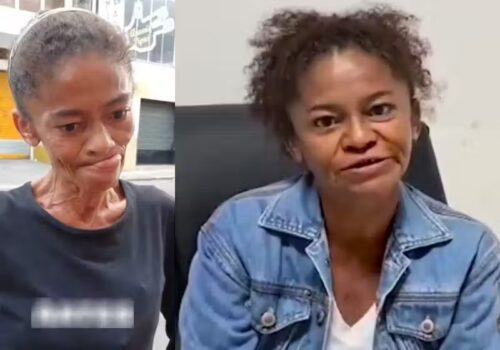 Maria Solange quando foi resgatada das drogas em agosto de 2020 e 1 mês depois do início do tratamento - Fotos: reprodução / Instagram