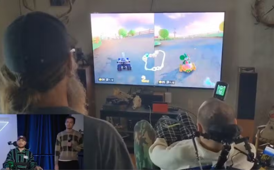 Além de guiar certinho o personagem pela pista, ele conseguiu atingir os oponentes com bananas e cascos de tartarugas no Mario Kart. Foto: Neuralink.