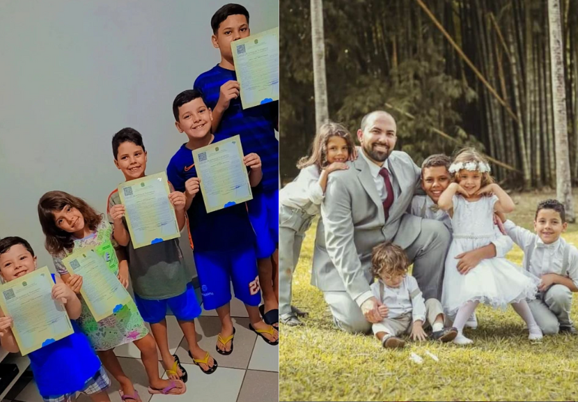 Muito emoção! Daniel conseguiu a certidão de nascimento de todos filhos e lembrou do marido que já faleceu. - Foto: reprodução/ Instagram @danielrochabraz