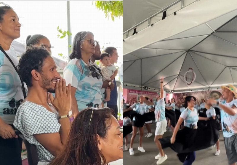 Um hospital de Brasília virou uma festa depois que a quadrilha junina visitou o coreógrafo que estava internado. Foto: @juninasabugo/Instagram.