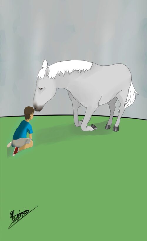 Ilustração do artista plástico autista Paulo Victor da Silva Gabriel no Livro O Menino do Coração Azul - Foto: divulgação