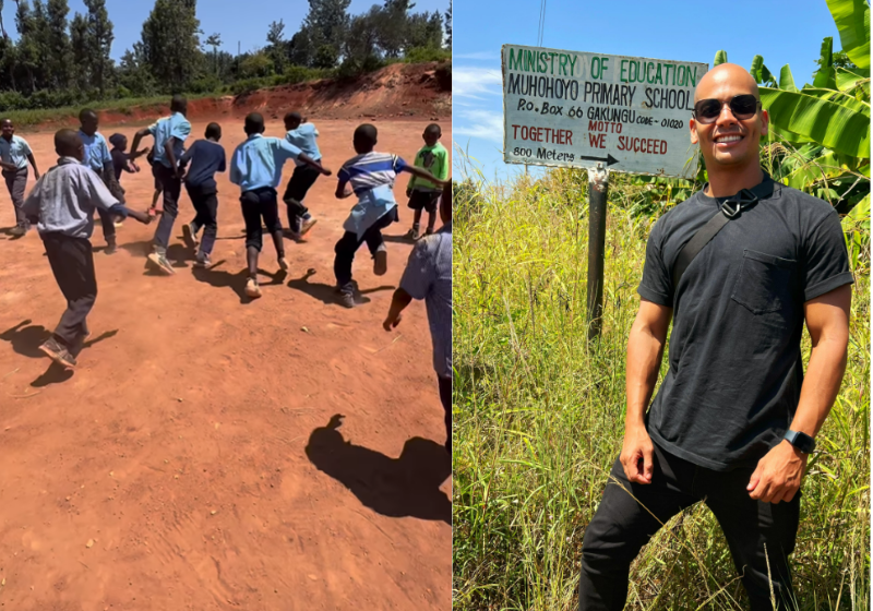 O brasileiro criou um projeto social em uma escola na África e tem mudado a vida de moradores de uma pequena cidade no Quênia. - Foto: reprodução/Instagram