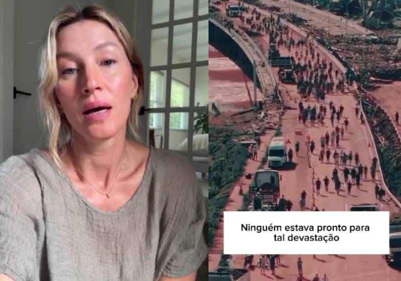 Em uma semana, o apelo que Gisele Bündchen fez nas redes sociais arrecadou R$ 4,5 milhões para ajudar os conterrâneos dela no RS - Fotos: reprodução / Instagram @gisele