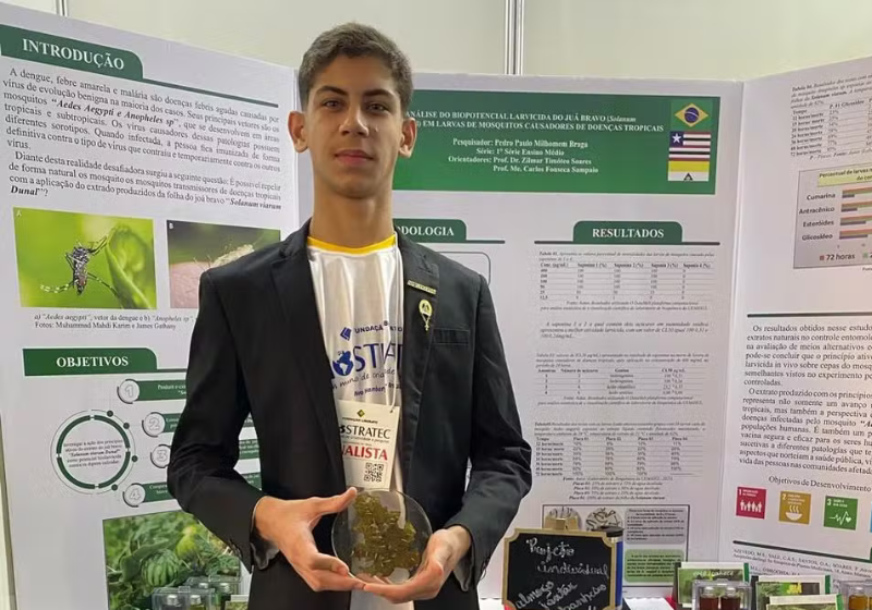 O estudante será um dos brasileiros a participar da maior feira de ciências do mundo, em Los Angeles. Foto: Arquivo pessoal.