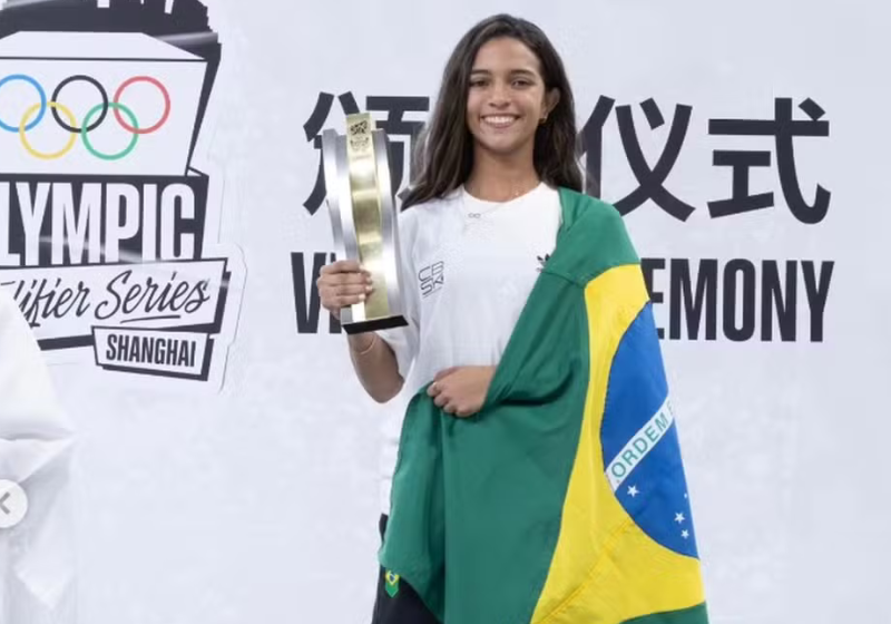 Rayssa Leal foi a grande campeã em Xangai e aumentou a esperança dos brasileiros para as Olimpíadas. Foto: Julio Defeton (CBSKT).