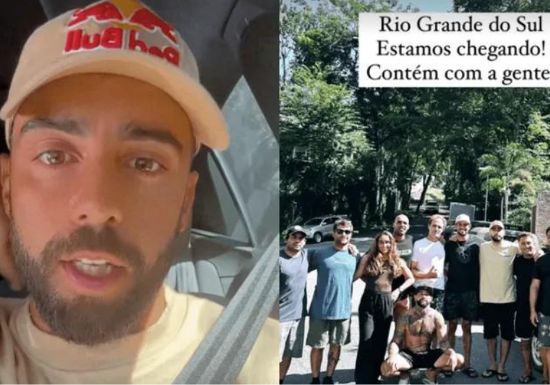 Pedro Scooby reuniu vários amigos do surf e está viajando para ajudar nos resgates no Rio Grande do Sul (RS). - Foto: @pedroscooby/Instagram.