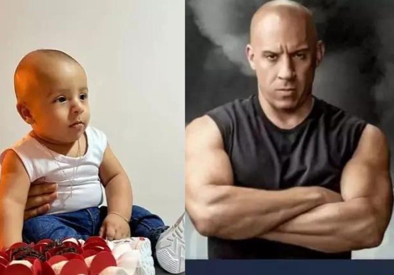 Vai falar que esse bebê brasileiro não é a cara do Vin Diesel? Athos tem 8 meses e é do Espírito Santo. - Foto: @athos.fr/Instagram e Velozes e Furiosos.