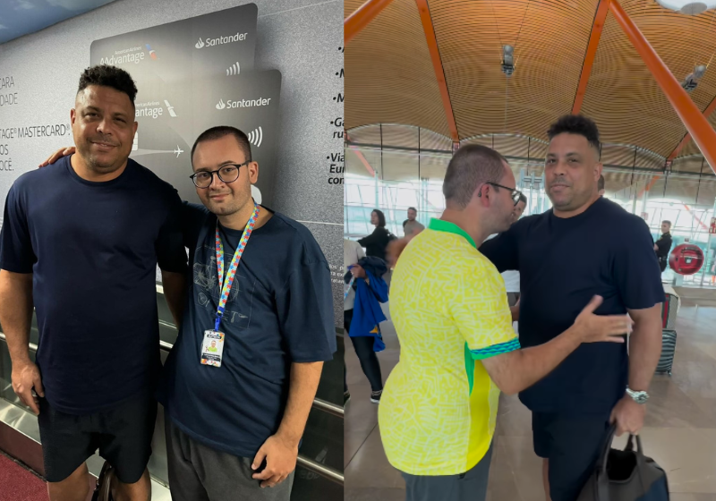 Ronaldo Fenômeno entregou a camisa para o fã autista e fez a festa do menino! Foto: @victorgibertoni/Instagram.