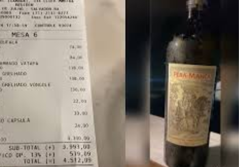 Depois de uma conta de mais de R$ 4 mil e do engano de ter pedido duas garrafas de um vinho caro, de R$ 1.650, amigos ganham jantar cortesia do restaurante. - Foto: TikTok/@thalytaemily