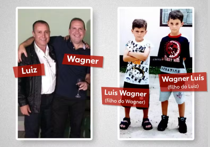 Ainda adolescentes, os amigos Wagner e Luiz fizeram um pacto: os filhos seriam batizados um com o nome do outro. E, assim foi feito. Foto: G1/Arquivo Pessoal